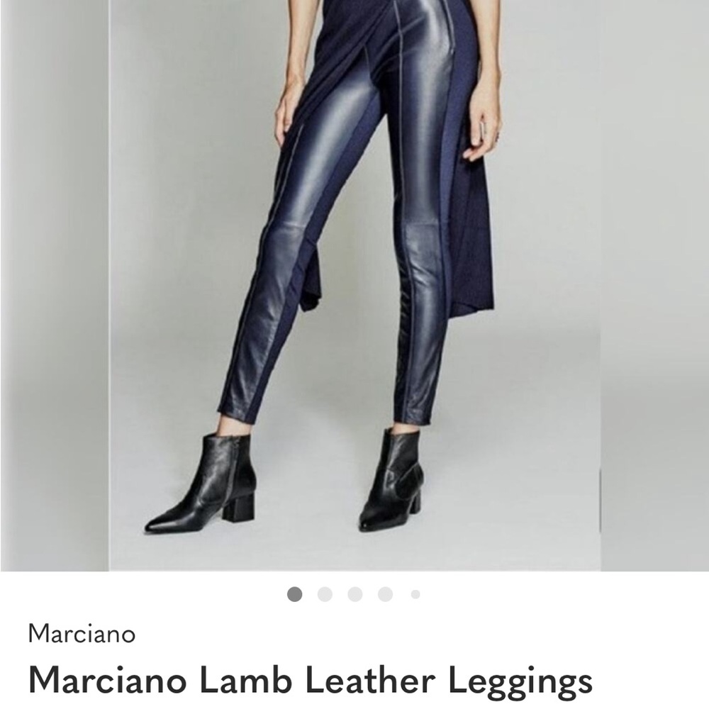 Nwt Marciano Green Coy Leather Leggings size 4